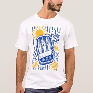 イワシ コースタル グラフィック 女性 夏 ビーチ バケーション Tシャツ