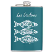 イワシ – ハワイアン – フィッシャーマンコア – ティール（緑がかった色） フラスク (正面)