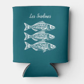 イワシ – ハワイアン – フィッシャーマンコア – ティール(緑がかった色) 缶クーラー (正面)