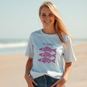 イワシ – ピンクハワイアン Tシャツ