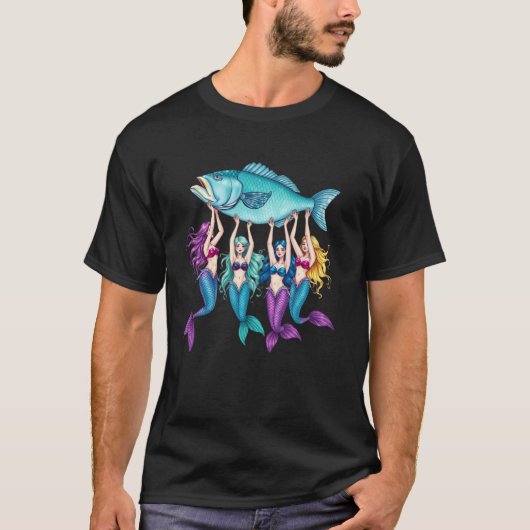 イワシ 人魚 魚 アマルフィ 海 オーシャン テーマ デザイン アート Tシャツ (正面)