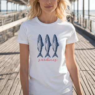 イワシ、漁師の美学、魚釣り Tシャツ