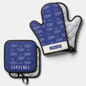 イワシ 鍋つかみ&鍋敷きセット (正面/裏面)