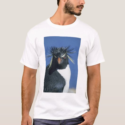 イワトビペンギン (Eudyptes chrysocome) Tシャツ (正面)