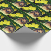イワナと黄色のパーソナライズされた花 ラッピングペーパー (角)