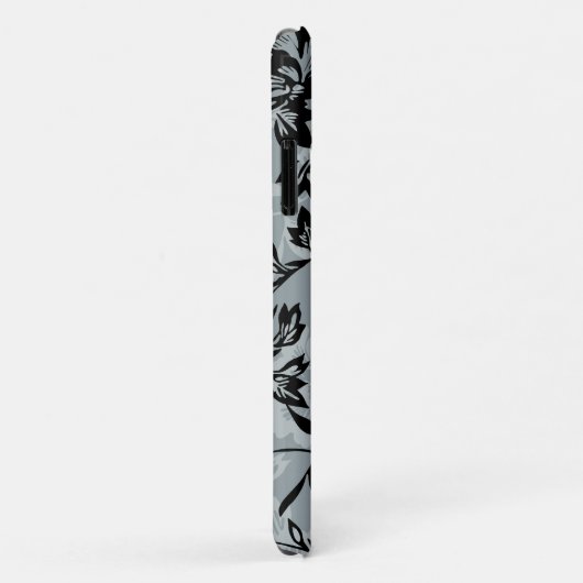 イワラニヴィンテージハワイアンチャコールグレーフローラ Case-Mate iPhoneケース (裏面/右)