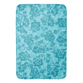 イワラニヴィンテージハワイアンティール（緑がかった色）フローラ バスマット (正面縦)