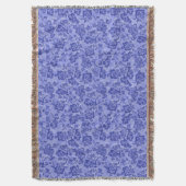 イワラニヴィンテージハワイアン薄紫フローラ スローブランケット (正面縦)