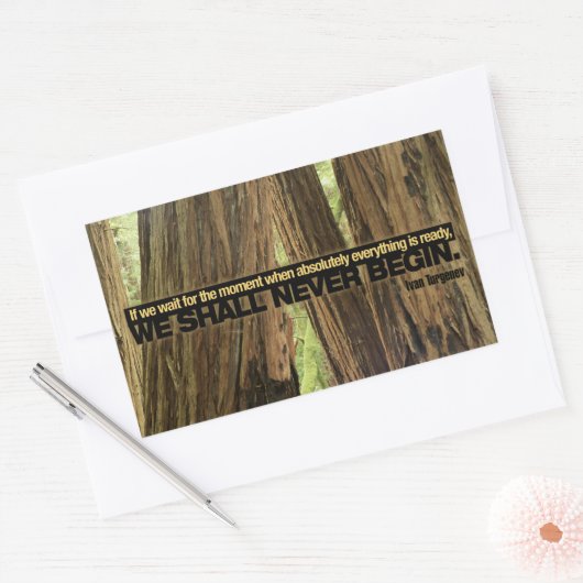 イワン感動的ターゲネフ引用文"準備完了" 長方形シール (封筒)