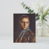 イワン・クラムロシアのスコイ – ブルー・ショールの少女 ポストカード (スタンド正面)