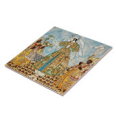 イワン・ビリビンの「ペルシャ女性」イラストレーション タイル (側面)