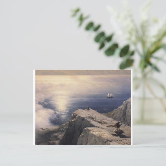 イワンAivazovskyヴィンテージ水絵を描船の古い ポストカード (スタンド正面)