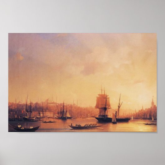 イワンAivazovsky – 黄金の角に夕暮れ ポスター (正面)