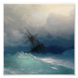 イワンAivazovsky - Ship On Stormy Sea フォトプリント