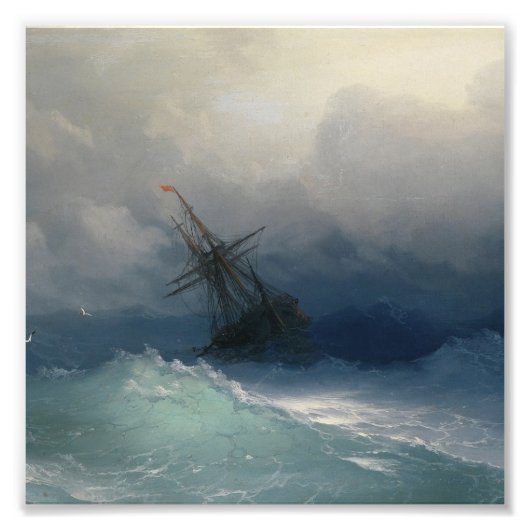 イワンAivazovsky - Ship On Stormy Sea フォトプリント (正面)