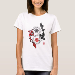 インおよびヤンのコイの魚 Tシャツ