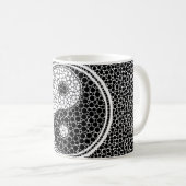 インおよび白黒ヤンの点の芸術 コーヒーマグカップ (正面右)