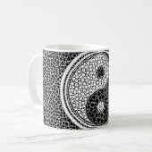 インおよび白黒ヤンの点の芸術 コーヒーマグカップ (正面左)