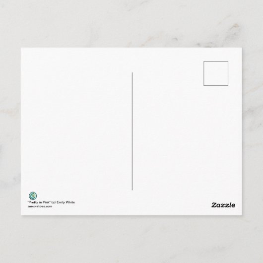 インかわいらしピンクメドゥーサファンタジーアールヌーボーポートレート ポストカード (裏面)