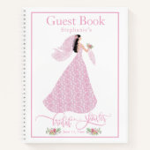「インかわいらしピンク」ブライダルシャワーゲストブック ノートブック (正面)