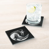 インとヤンアジアドラゴン ガラスコースター (アングル)