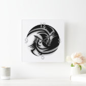 インとヤンアジアドラゴン スクエア壁時計 (ホーム)