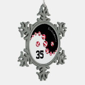 インとヤンガールズバレーボール スノーフレークピューターオーナメント (左)