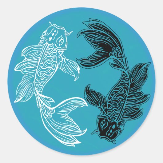 インとヤンコイ魚シール ラウンドシール (正面)