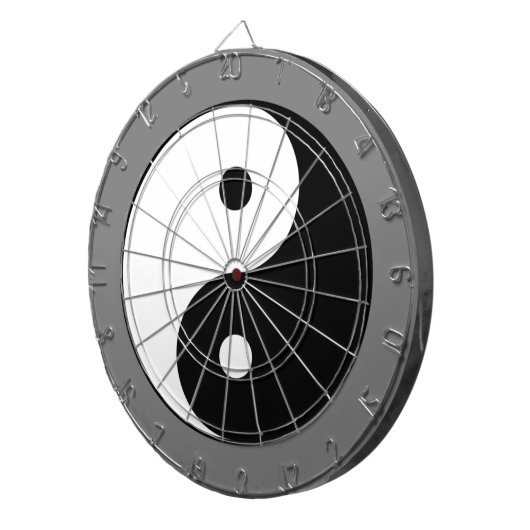 インとヤンシンボル(道教中国の太二) ダーツボード (正面右)