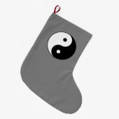 インとヤンシンボル(道教中国の太二) ラージクリスマスストッキング (正面 (吊り時))