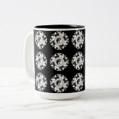 インとヤンタイルのアジアのシンボルブラックマグカップ ツートーンマグカップ (正面左)