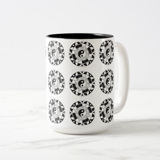 インとヤンタイルのアジアのシンボルマグ ツートーンマグカップ (正面右)