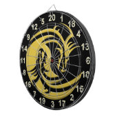 インとヤンブラックと金ゴールドドラゴンダーツボード ダーツボード (正面右)