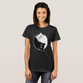インとヤンペットキャット白黒猫の動物の愛 Tシャツ (正面フル)