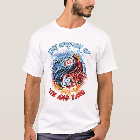 インとヤンメンホワイトの動き Tシャツ (正面)
