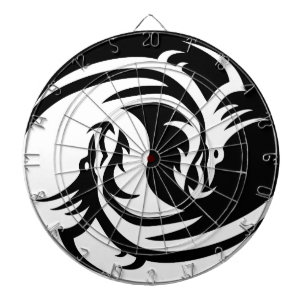 インとヤン白と黒の龍 ダーツボード