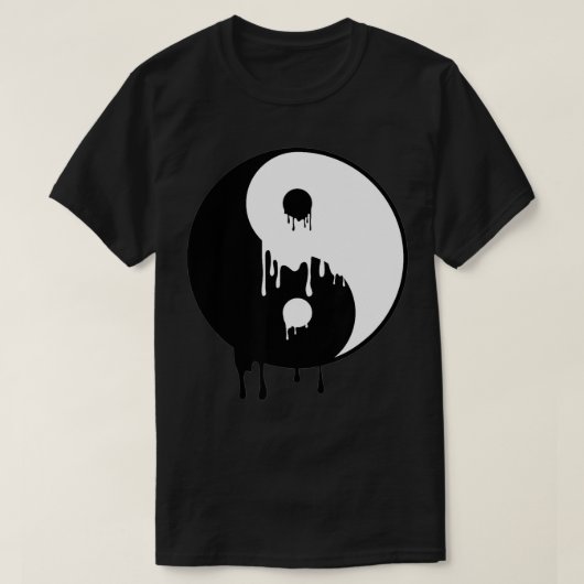 インとヤン白黒溶絵を描解滴ブラシ Tシャツ (デザイン正面)