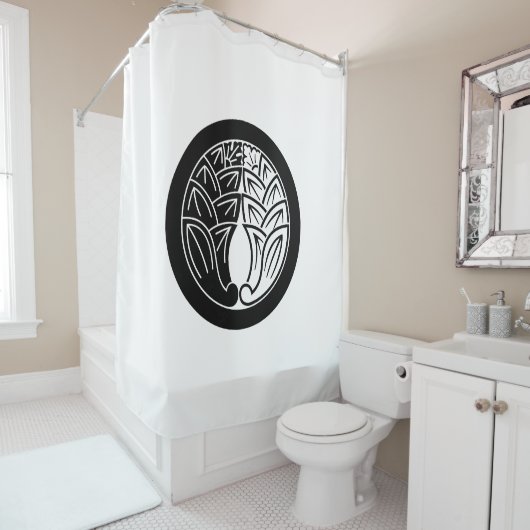 インとヤン輪に日本のイチョウを抱く シャワーカーテン (インサイチュ)