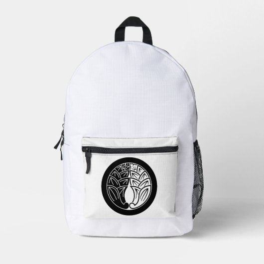 インとヤン輪に日本のイチョウを抱く プリントバックパック (正面)