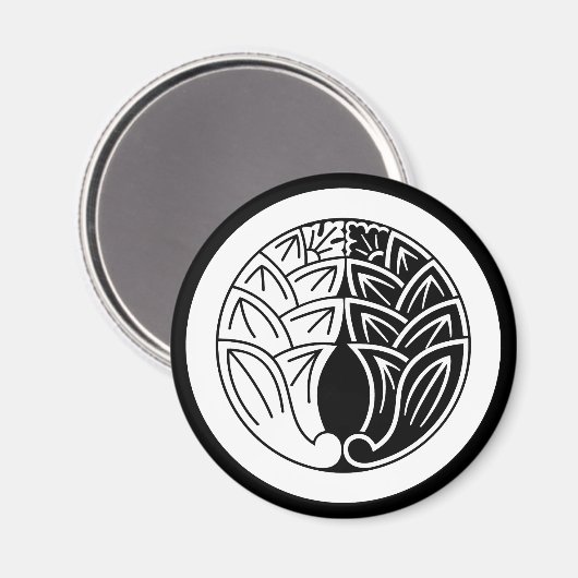 インとヤン輪に日本のイチョウを抱く マグネット (正面/裏面)