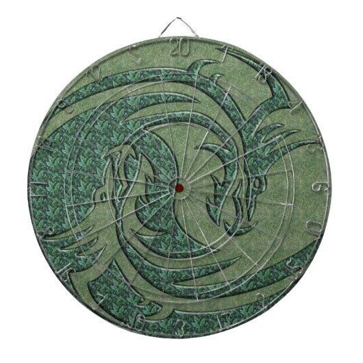 インとヤン黄色と赤のドラゴン ダーツボード (正面)