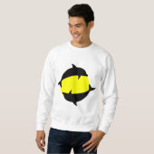 インと可愛いイルカを太陽に スウェットシャツ (正面フル)