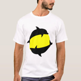 インと可愛いイルカを太陽に Tシャツ