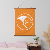 インと糸のような環葉状のヤンイチョウ 吊り下げ型タペストリー (寝室)