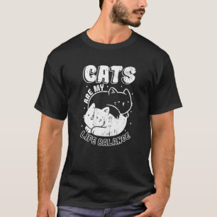 インと陽猫のライフバランスがかわいい猫 Tシャツ