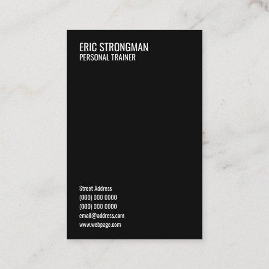 インやる気を起こさせるスピレーショントレーナーのカードブラック 名刺 (裏面)