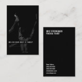 インやる気を起こさせるスピレーショントレーナーのカードブラック 名刺 (正面/裏面)