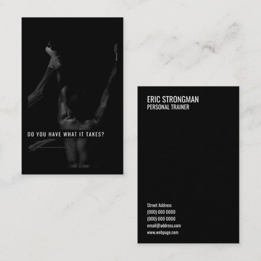 インやる気を起こさせるスピレーショントレーナーのカードブラック 名刺 (正面/裏面)