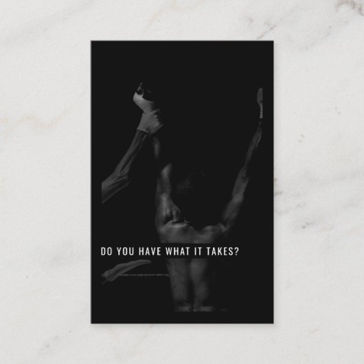 インやる気を起こさせるスピレーショントレーナーのカードブラック 名刺 (正面)