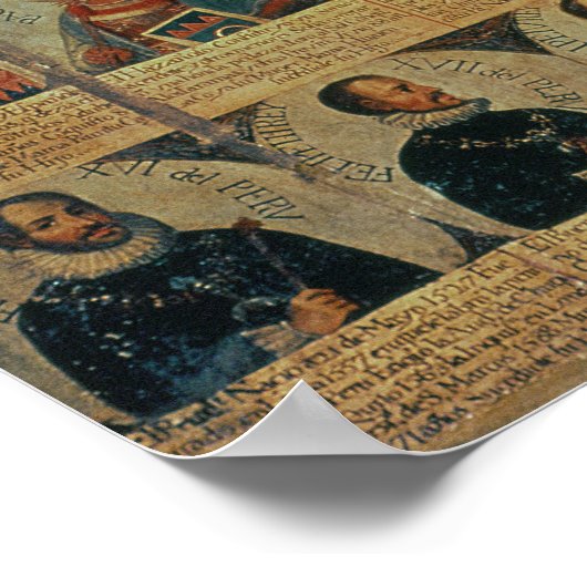 インカの支配者とその系図学 スペインの ポスター (角)